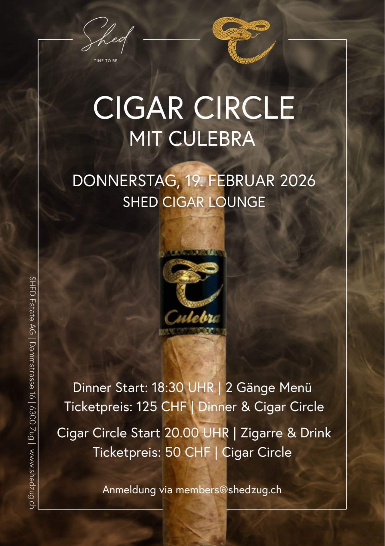 Cigar Circle Zug at SHED Cigar Lounge – Culebra Cigars event